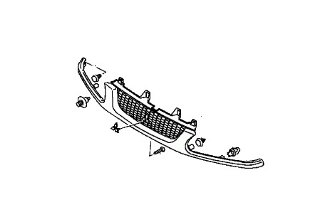 scheme of fastening of the radiator grille of the Mitsubishi SPACE GEAR (L400)
